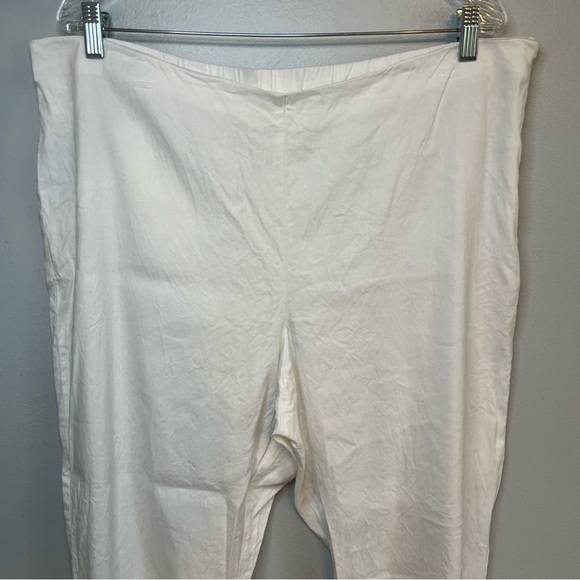 J. Jill Linen Stretch Cropped Pants Solid Side Zip Women's Sz XL Wide Leg White - Picture 2 of 10